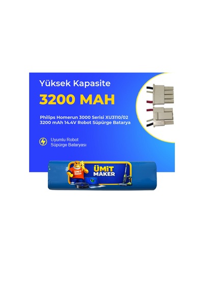 Philips Homerun 3000 Serisi Xu3110/02 3200 Mah 14.4v Robot Süpürge Batarya