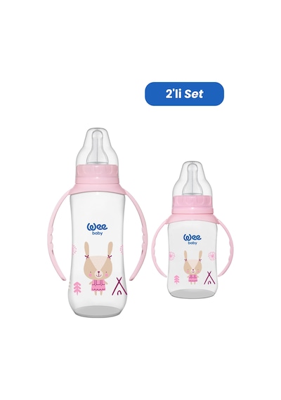Wee Baby Klasik Kulplu Pp Biberon 150 Ml ve 270 Ml Biberon Seti - Pembe