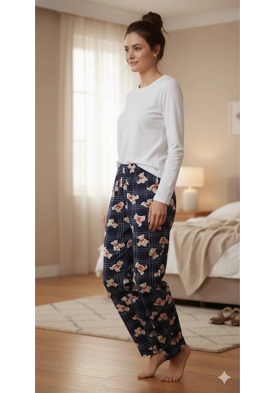 Erdenay Tekstil İpeksi Dokulu Süet Pijama Altı Lacivert Ayıcıklı Ekose Lacivert - Ayıcıklı Ekose Erdenay Tekstil İpeksi Dokulu Süet Pijama Altı Lacivert Ayıcıklı Ekose Lacivert - Ayıcıklı Ekose