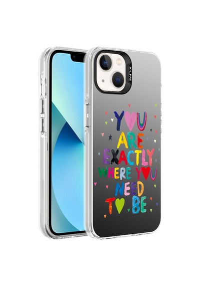 Apple Uyumlu iPhone 14 Desenli Zore Silver Sert Kapak