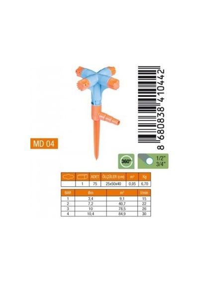 Medalyan Md-04 Sprink Fıskiye - 4'lü Normal, Kısa Meme- 5'li Paket