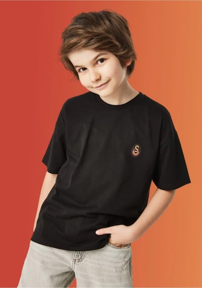 Gsstore Galatasaray Çocuk Siyah T-shirt Sarıkırmızı