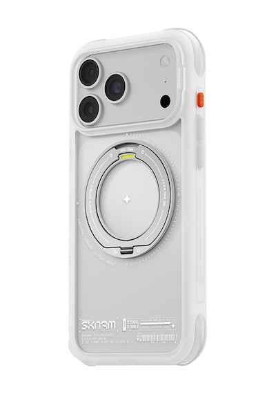İphone 18 Pro Max Uyumlu Kılıf M-safe Şarj Özellikli Airbagli Standlı Skinarma Atlas Kapak Beyaz