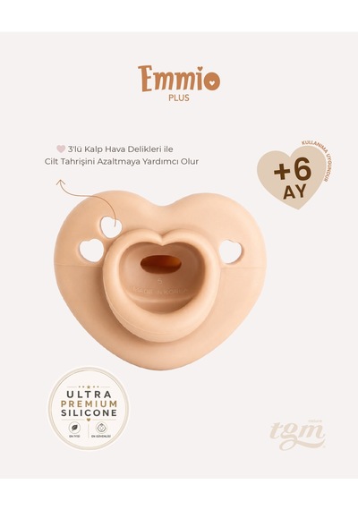 Tgm Baby Ultra Premium Silikon Kalpli Emzik Plus Açık Kahverengi