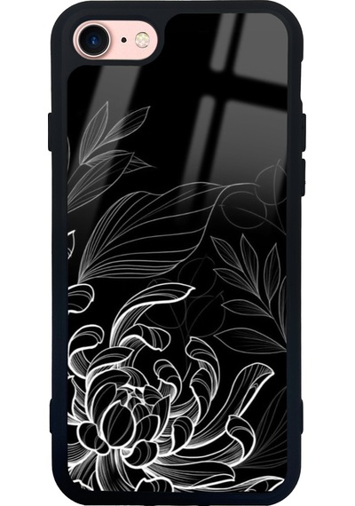 Apple Uyumlu iPhone 7 Ay Işığı Yaprakları Tasarımlı Glossy Telefon Kılıfı Çok Renkli