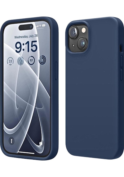 Apple Uyumlu iPhone 15  Silikon Kılıf - Pastel Renk Tonu Esnek Tam Koruma Kapak - Lacivert