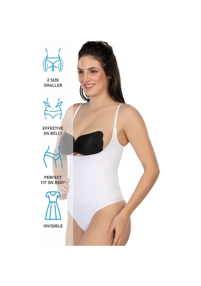 Beyaz Mı Emay 2076 Göğüsü Açık String Body Korse Beyaz