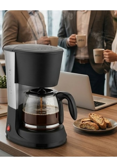 Ev Ve Ofis İçin Filtre Kahve Makinesi 12 Fincan Kapasiteli Kahve Makinesi Sarı