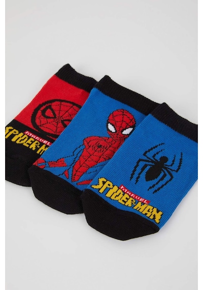 DeFacto Erkek Çocuk Marvel Spiderman Pamuklu 3'lü Patik Çorap X9652A6NSKR1
