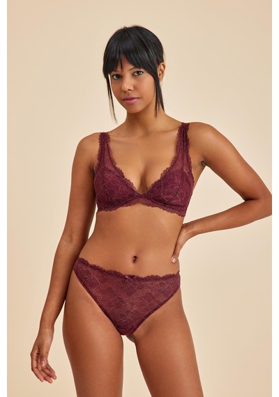 Roma Bordo Dantelli Slip Külot Bordo