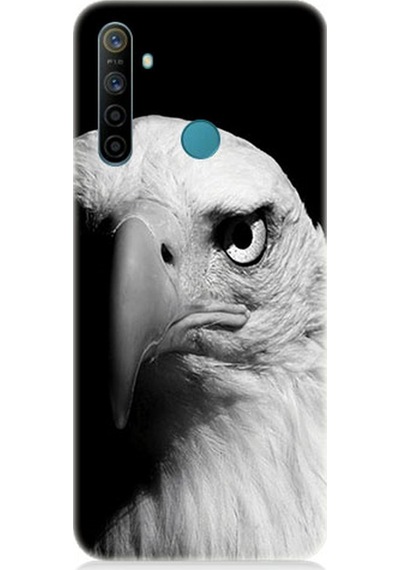 Realme 6i Uyumlu Silikon Kılıf Siyah Beyaz Kartal Başı
