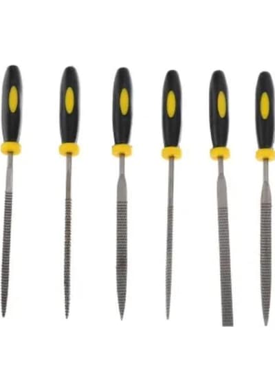 Mini Eğe Seti Çelik Törpü Takımı 6 Parça Ahşap Set Üçgen Kare Düz Yuvarlak Çok Amaçlı Hobi Set