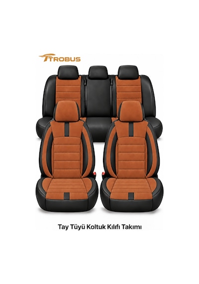 Ford Transit 2014 2015 2016 2017 2018 2019 2020 Uyumlu Nergis Serisi Ortopedik Tay Tüyü Oto Koltuk Kılıfı Taba Siyah