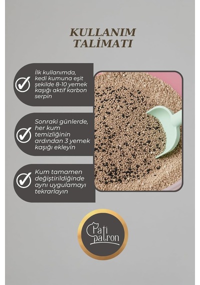 Aktif Karbon Granül 500 Gr Kedi Kumu Koku Giderici Ve Önleyici Doğal Koku Hapseden Granül