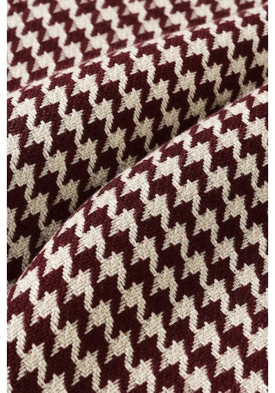 Bordo Çift Kişilik Pike Kazayağı Desenli Dekoratif Yatak Örtüsü 200x220 Cm Saçaklı Çok Renkli