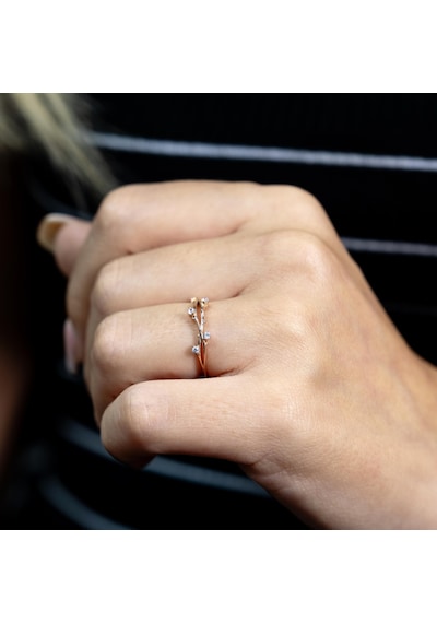 0.10 Karat Rose Thorn Pırlanta Yarımtur Yüzük