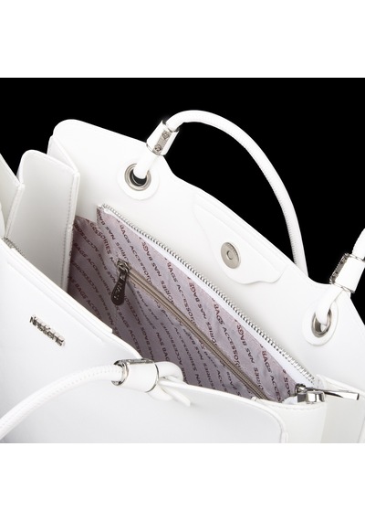 Nas Bag Kadın Sade Şık Zamansız Omuz Çantası 32x22 Cm Beyaz