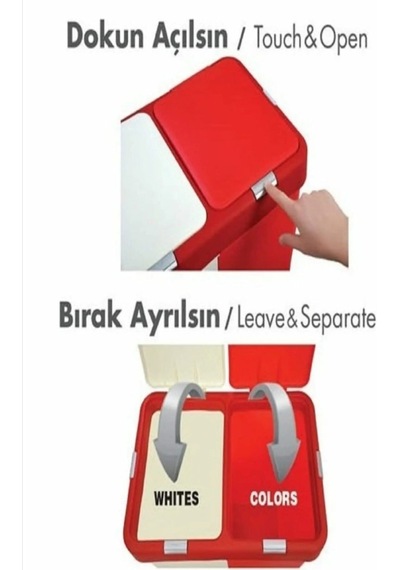 Motek Ikdokunmatik Kirli Çamaşır Sepeti Gri - Beyaz Diğer