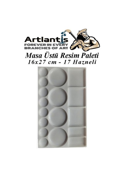 Artlantis Masa Üstü Resim Paleti 1 Adet 17 Hazneli Boya Paleti 16x27 Cm Sanatsal Boyalar İçin Palet Akrilik Boya Ya