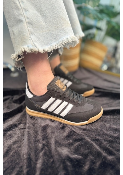 Unisex Ortopedik Spor Ayakkabı Şeritli Bağcıklı Alçak Düz Kaymaz Taban Hafif Yürüyüş Sneaker 1595 Siyah - Beyaz Unisex Ortopedik Spor Ayakkabı Şeritli Bağcıklı Alçak Düz Kaymaz Taban Hafif Yürüyüş Sneaker 1595 Siyah - Beyaz