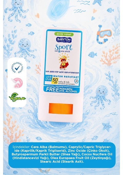 Suya Dayanıklı Doğal Güneş Stick Spf 50