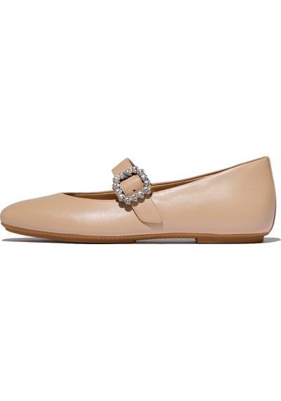 B41 Classic Beige Babet Kadın E3j-b41/001 Fitflop Delıcato Crystal-buckle Leather Mary Janes B41 Classic Beige