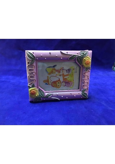 9x13 Cm Plastik Fotoğraf Çerçevesi - Renkli Çiçek Desenli Camlı Çerçeve