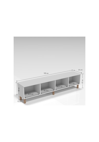 Bohem Tarz 180 Cm 4 Kapaklı Mdf Kapak Tv Ünitesi Ceviz