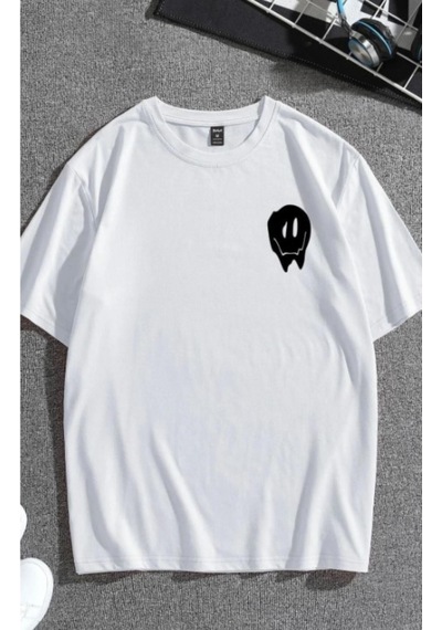 Altamira Unisex Beyaz Don't Sırt Baskılı Oversize T-shirt 001