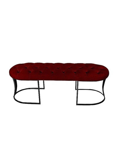 Viego Siyah Bench Puf Bordo