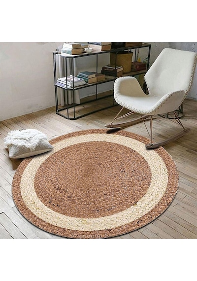 Jüt Yuvarlak Hasır Halı Yolluk Salon Oda Mutfak Halısı Ks-1017