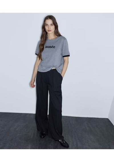 İpekyol Slogan Nakışlı İşlemeli Gri Kadın T-shirt Iw6260070171