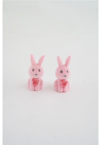 Tavşan Figürlü Küpe - Pembe