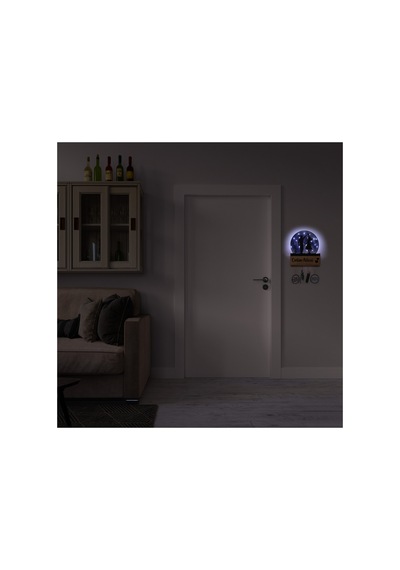 Işıklı Pleksi Dolunay Kişiselleştirilebilir Biblo Belinda Elele Tutuşan Çift Anahtar Askılığı Mavi - 740055739