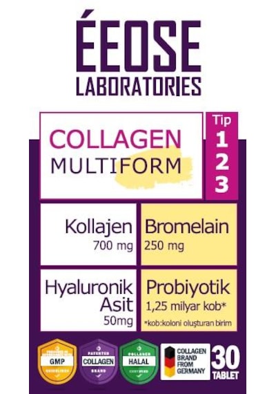 Multiform Kolajen. Bromelain. Hyaluronik Asit Ve Probiyotik Table
