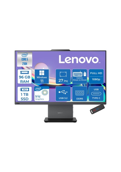 Lenovo ThinkCentre Neo 50a 27 Gen5 12SAA05QTRH38 Core 5 210H 96 GB 1 TB SSD 27" W11H AIO Masaüstü Bilgisayar Lenovo ThinkCentre Neo 50a 27 Gen5 12SAA05QTRH38 Core 5 210H 96 GB 1 TB SSD 27" W11H AIO Masaüstü Bilgisayar