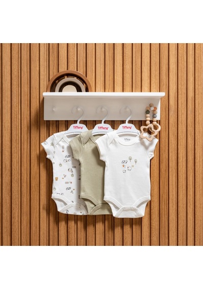 Tiffany Baby & Kids Tiffany Baby Farm Village Theme 3'lü Yarım Kol Body 51008 Ekru