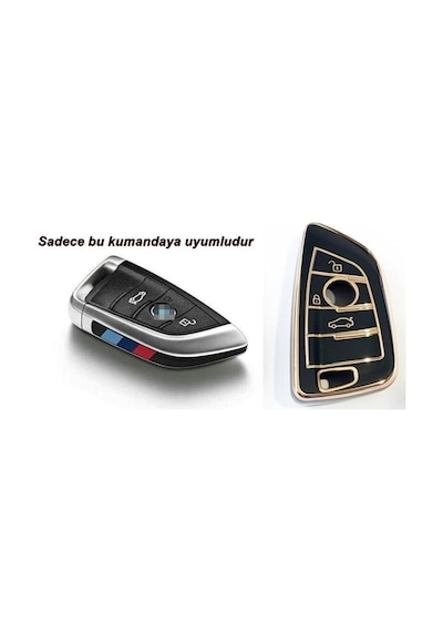 Bmw F G Serisi Uyumlu Nano Smart Kumanda Kılıfı Oto Anahtarlık Siyah Gold 3 Tuş G10 G20 G30 X5 X6