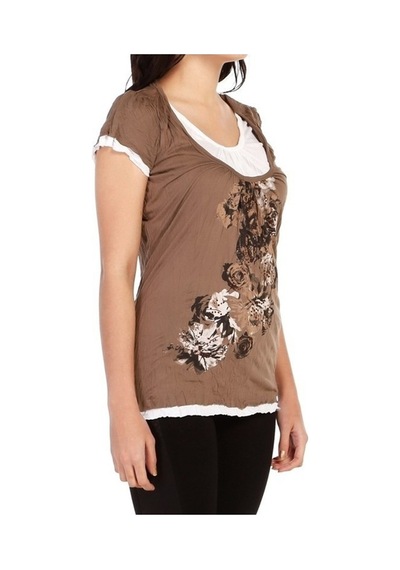 Bulalgiy Kadın Vizon Trend T-Shirt - Bga142192