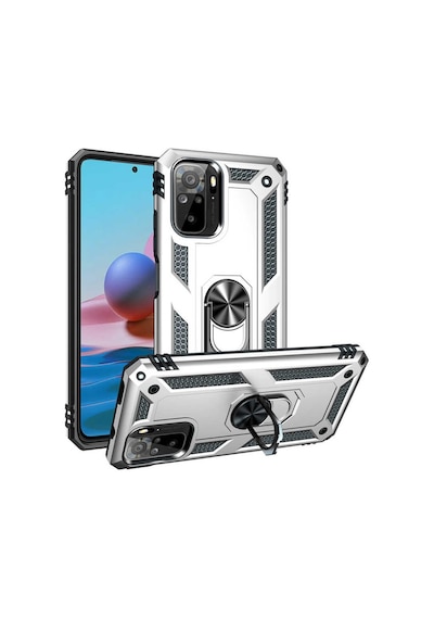 Xiaomi Redmi Note 10 Kılıf Zore Vega Yüzüklü Standlı Zırh Kılıf