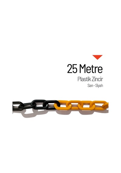 İleri Trafik Plastik Zincir Sarı-Siyah 25 M