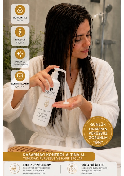 Kabarma Karşıtı Saç Kremi Anında Yumuşatma Elektriklenme Önleyici Durulanmayan Smooth Hair Krem 500 Ml