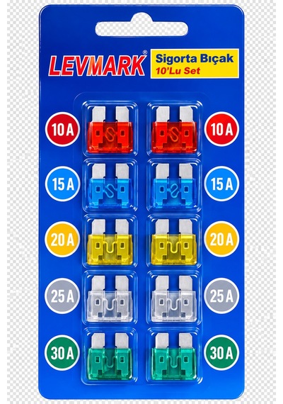 10'lu Araç Bıçak Sigorta Seti 10a 15a 20a 25a 30a Oto Sigorta Takımı - 926987142