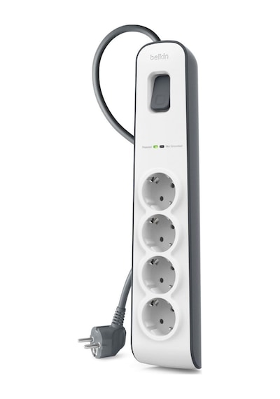 Belkin Surgemaster 4'lü Priz, Yüksek Gerilim Korumalı 2 M Kablo