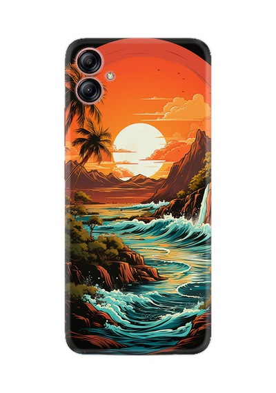 Samsung Samsung Galaxy Uyumlu A04e Kılıf Boutique Baskılı Resimli Retro Mountain Pcode -079