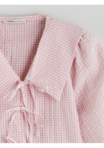 Lcwaıkıkı Classic Pembe Bebe Yaka Ekose Bluz