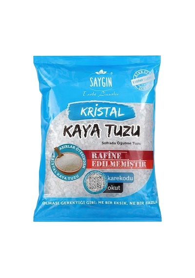 Saygın Kristal Kaya Tuzu - Sofrada Öğütme 500 Gr 2 Adet + Değirmen 110 Gr