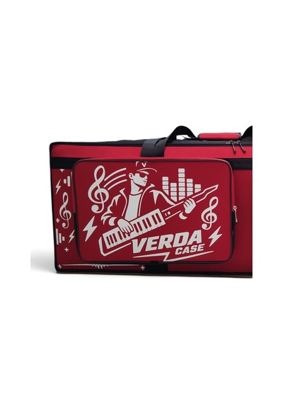 Pa5x, Kronos 2, Kronos 3, Pa700, Pa900, Pa1000 Uyumlu Baskılı Keyboard Org Softcase Taşıma Çantası Kırmızı