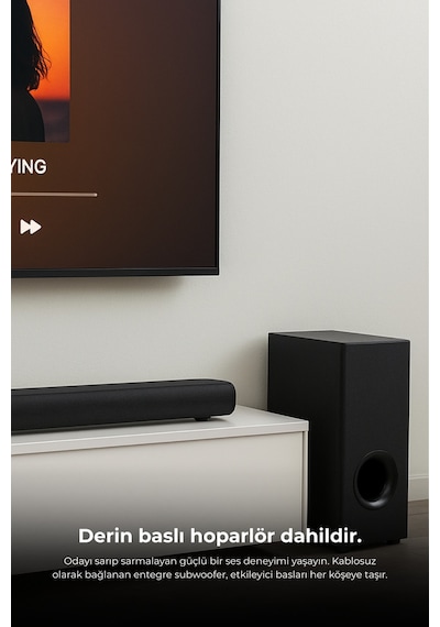 Onvec Harmony 2.1 Kanal Soundbar Bluetooth 5.3 Hdmı Arc Usb Optik Girişli Kablolu Subwoofer Ev Sinema Hoparlör Sistemi