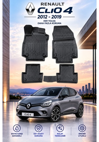 Renault Clio 4 Aracınıza Özel Üretim Havuzlu Paspas Takımı A+ -mod-